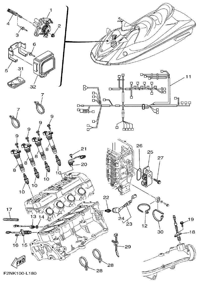 Yamaha F2NN ELECTRICAL 2 parts diagram